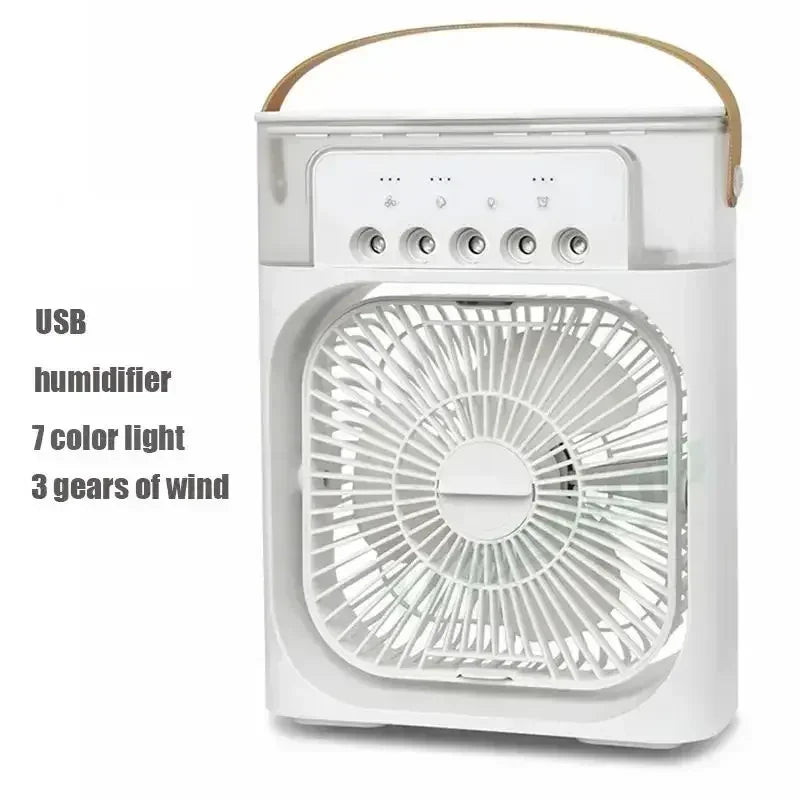 Portable 3-in-1 Cooling Fan - Misting, LED Light & Instant Chill